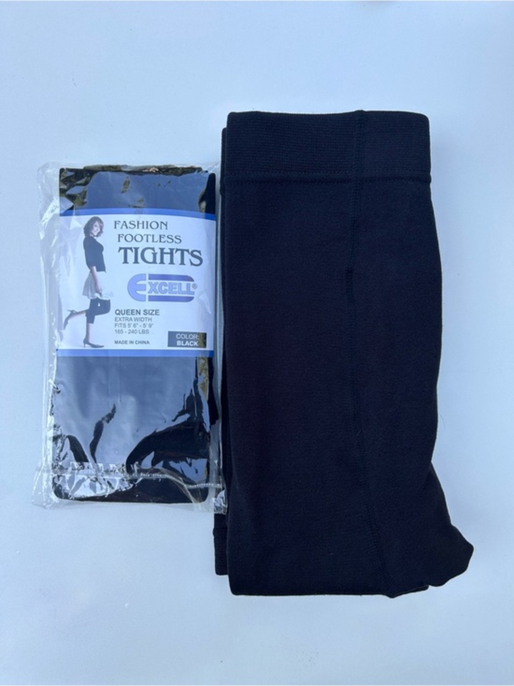 3/25$ One Pair of Footless Nylons and One Pair of Thick Lined Leggings, Black